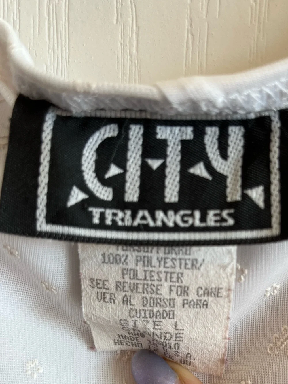 VTG City Triangles White Embroidered Slip Dress High Low Midi Y2K 90s Large - Picture 5 of 12